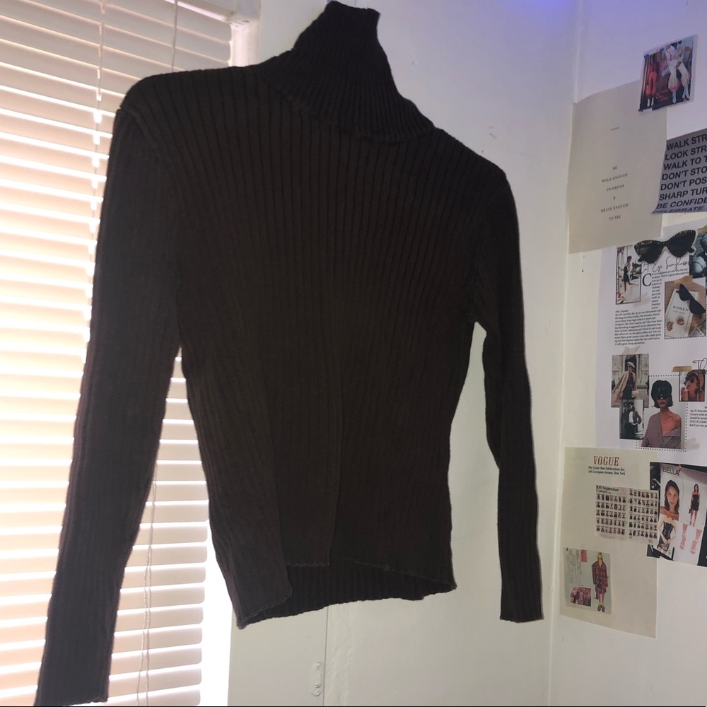 brown pierre cardin turtle neck